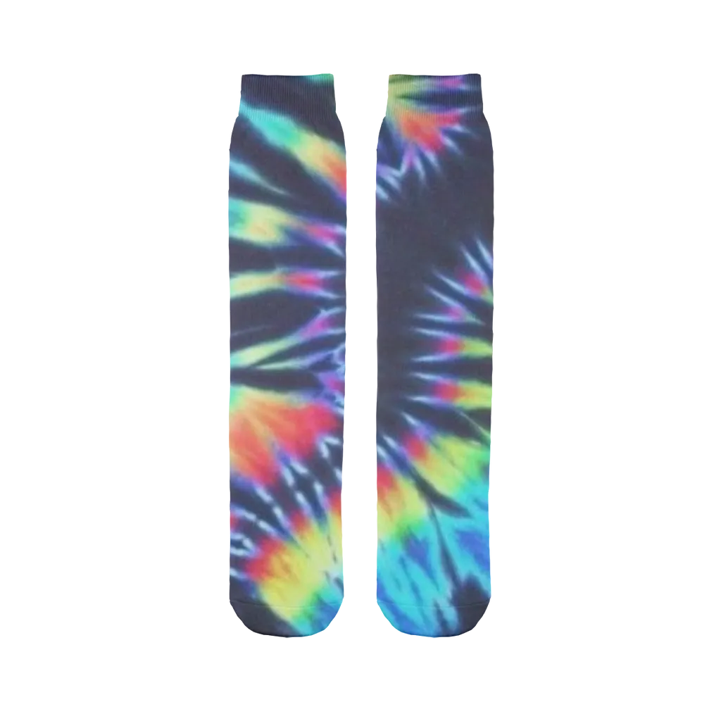 Dark Tie Dye Tube Socks