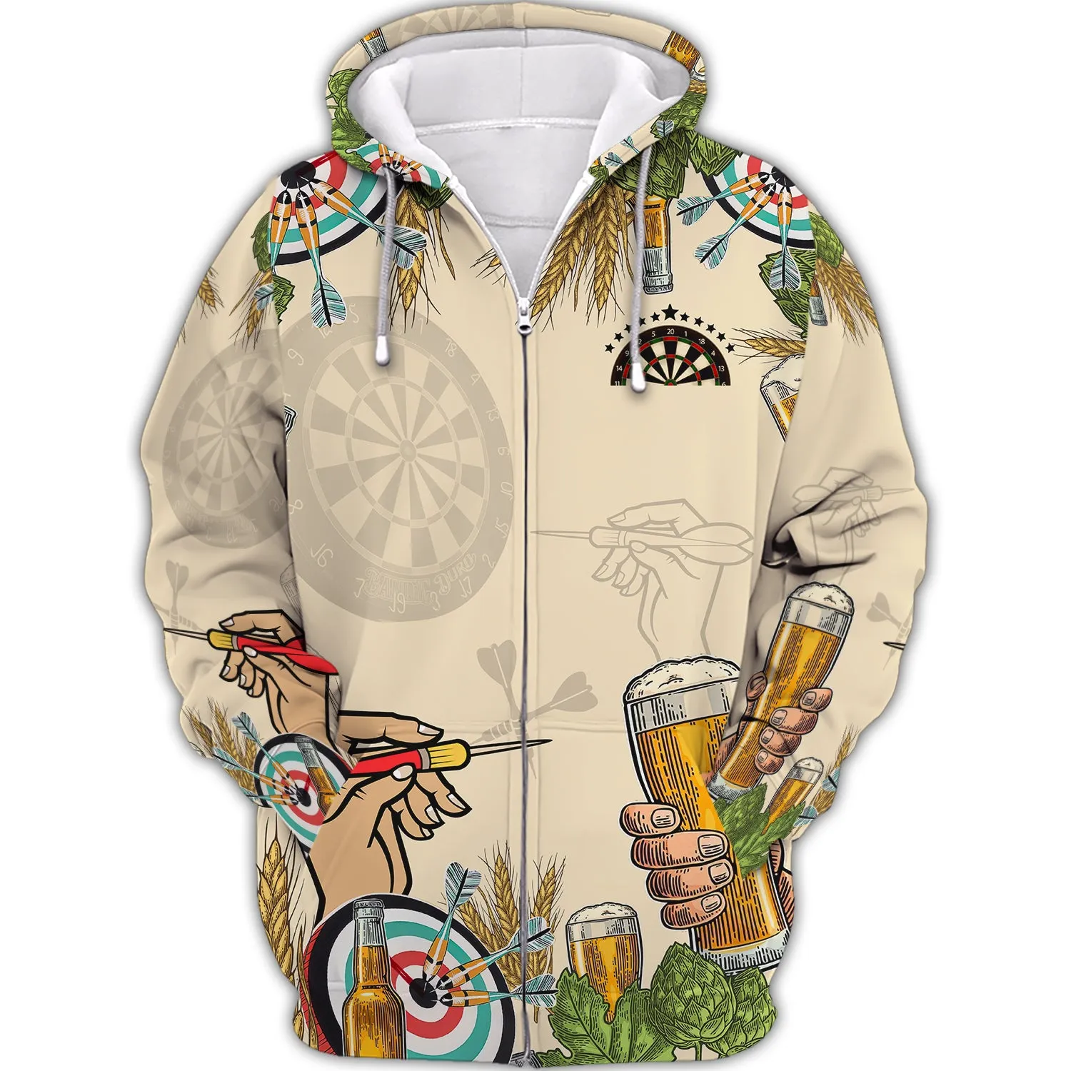 Darts And Beer, That's Why I'm Here 3D Printed Shirts