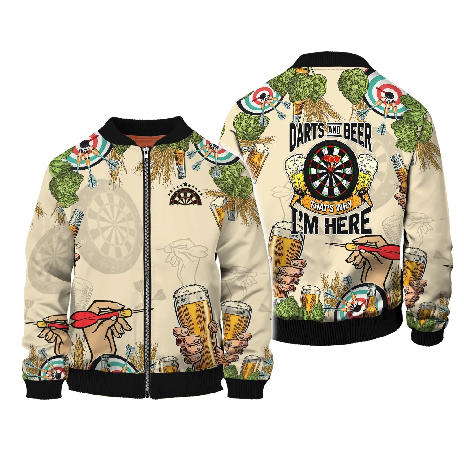 Darts And Beer, That's Why I'm Here 3D Printed Shirts