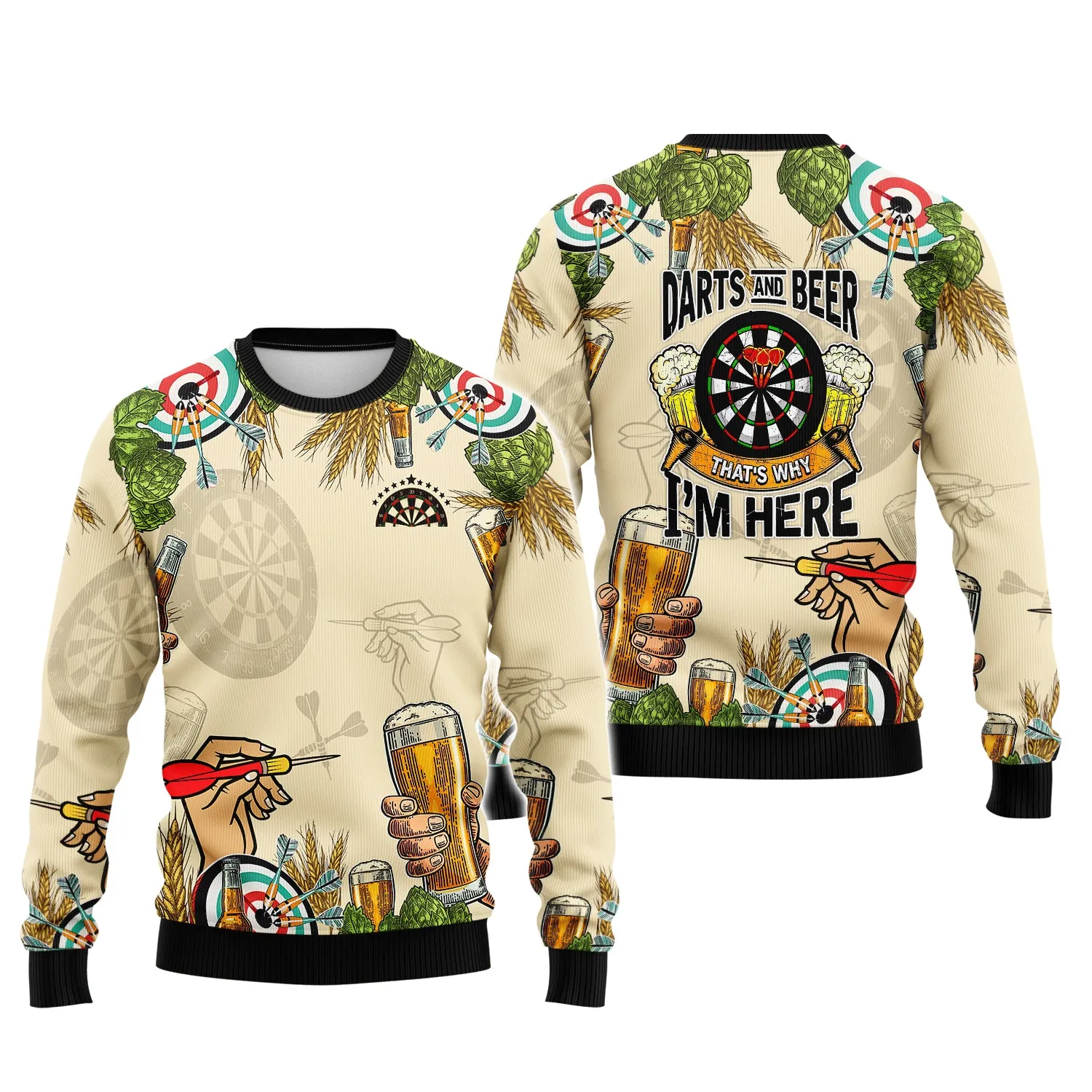 Darts And Beer, That's Why I'm Here 3D Printed Shirts