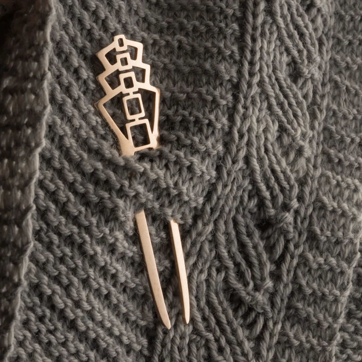 Deco Boxes Bronze Shawl Pin
