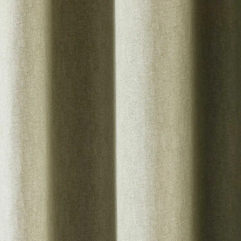 Dijon Blackout Thermal Pencil Pleat Curtains - Green