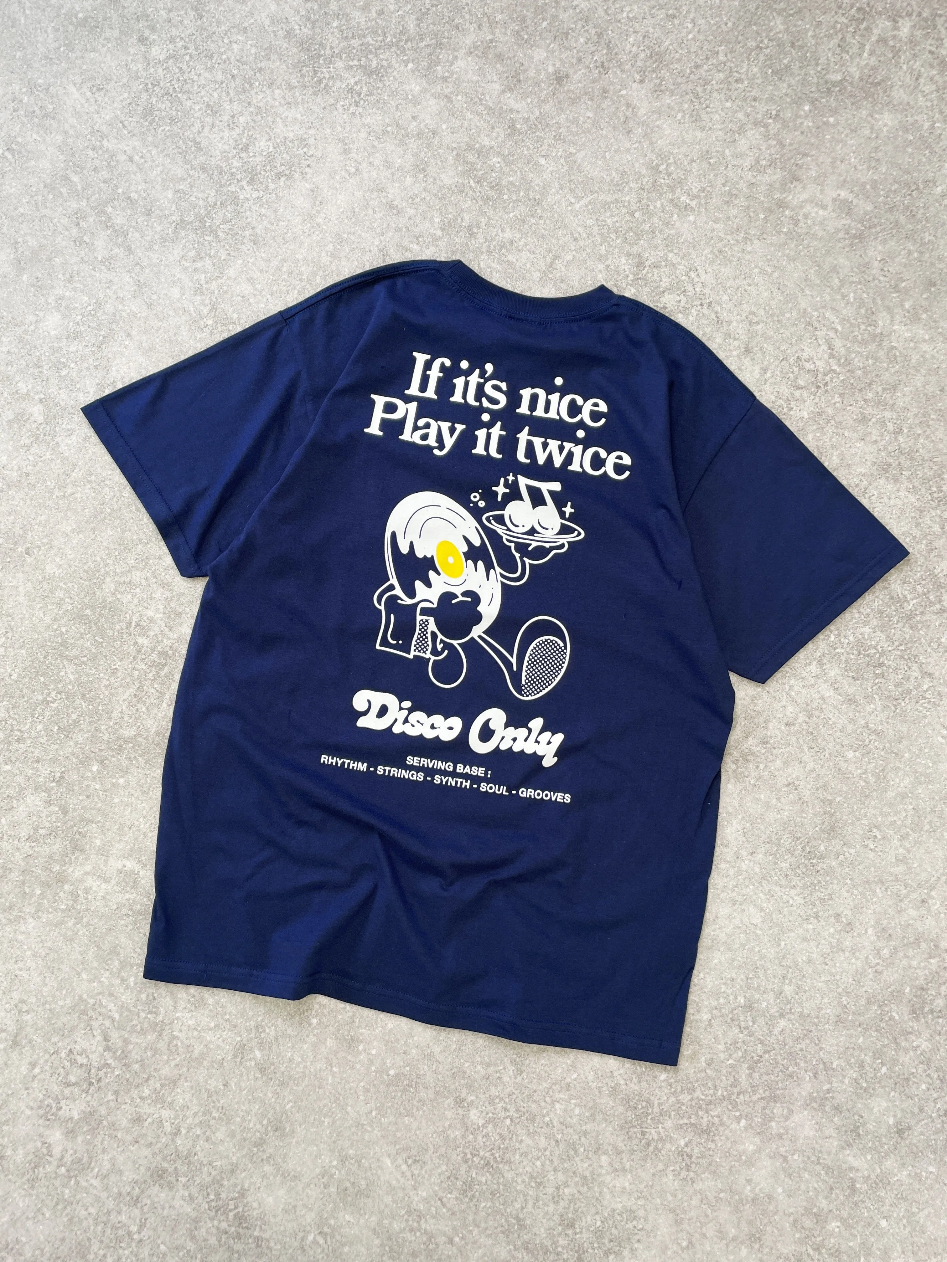 DISCO ONLY 'Play it Twice V2' Tee - Navy