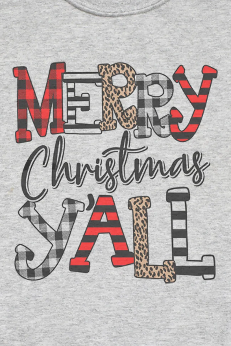 Doodle Merry Christmas Y'all Unisex NuBlend Crew Sweatshirt