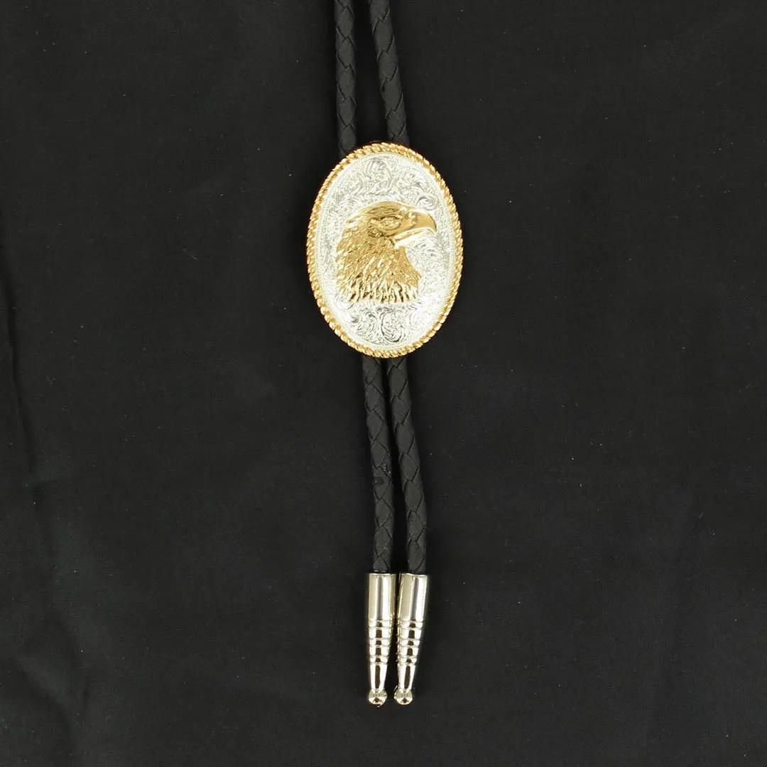 Eagle Head Silver Bolo Tie