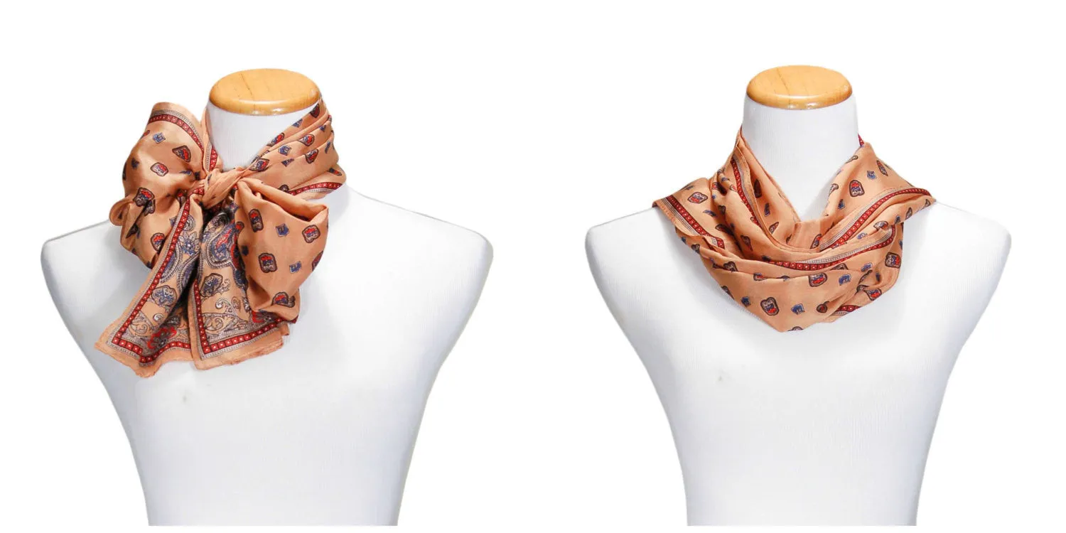 Earth Tone Paisley Silk Scarf by Sally Gee