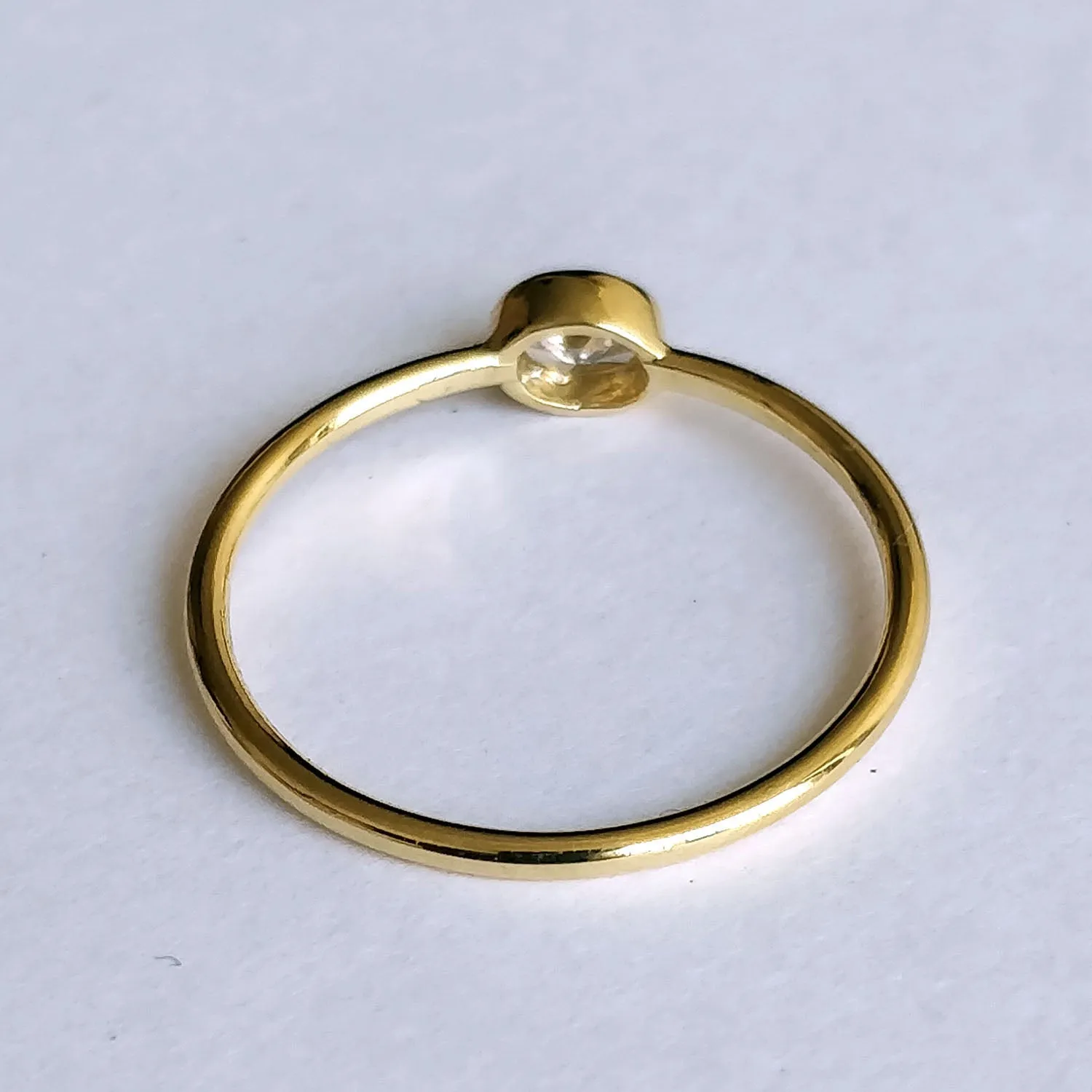 East West Minimal Bezel Set Oval Diamond Ring