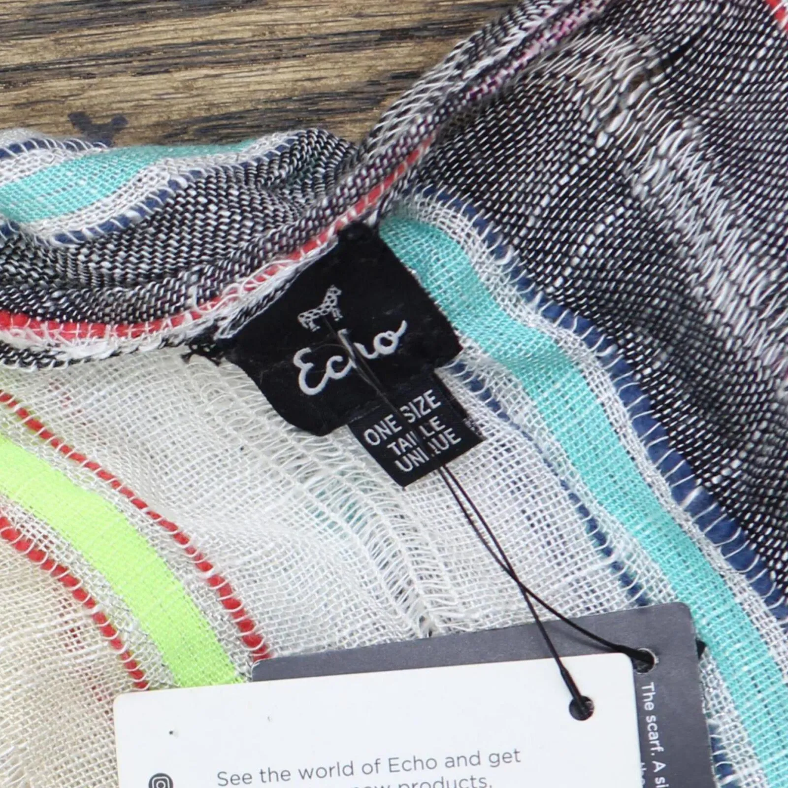 Echo Womens Boardwalk Tasseled Striped Ruana Shawl EO0158 Multicolor Brown OS