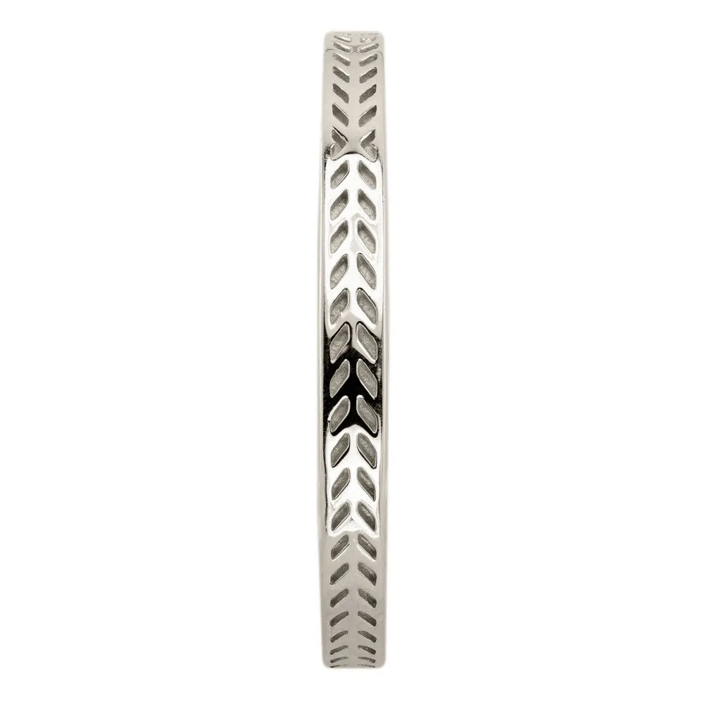 Eco Friendly Chevron Wedding Band, Platinum