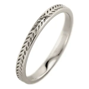 Eco Friendly Chevron Wedding Band, Platinum