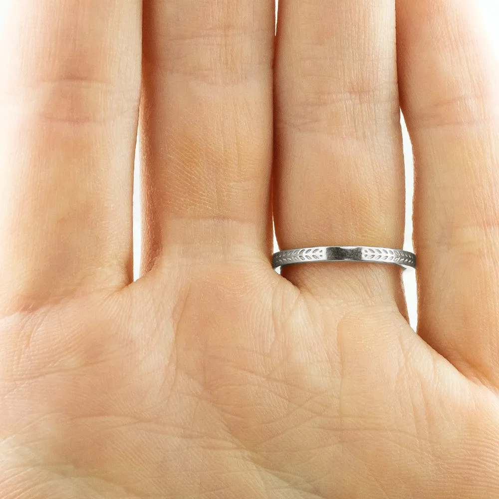 Eco Friendly Chevron Wedding Band, Platinum