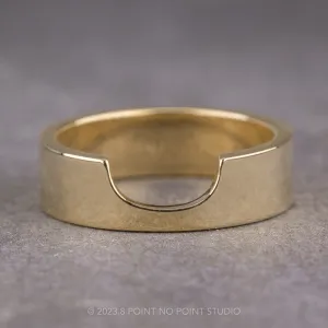 Ellipse Setting, 6mm 14k Yellow Gold Wedding Band, Polished Finish