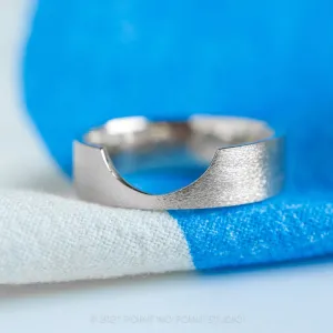 Ellipse Setting, 6mm Platinum Wedding Band, Matte Finish