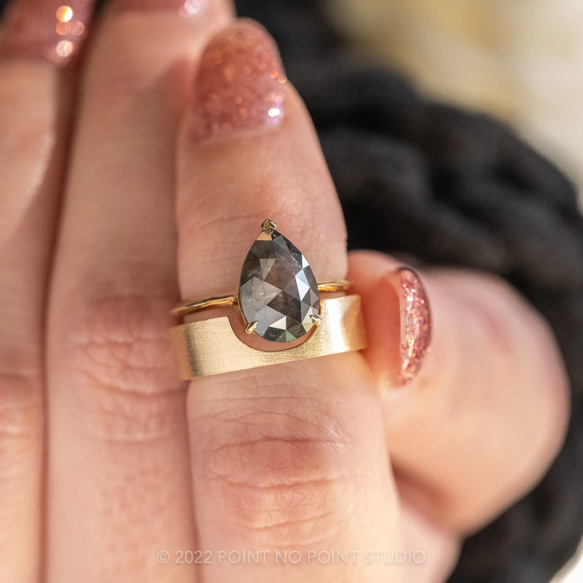 Ellipse Setting, 6mm Platinum Wedding Band, Matte Finish