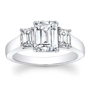 Emerald Cut 3-Stone Diamond Engagement Ring