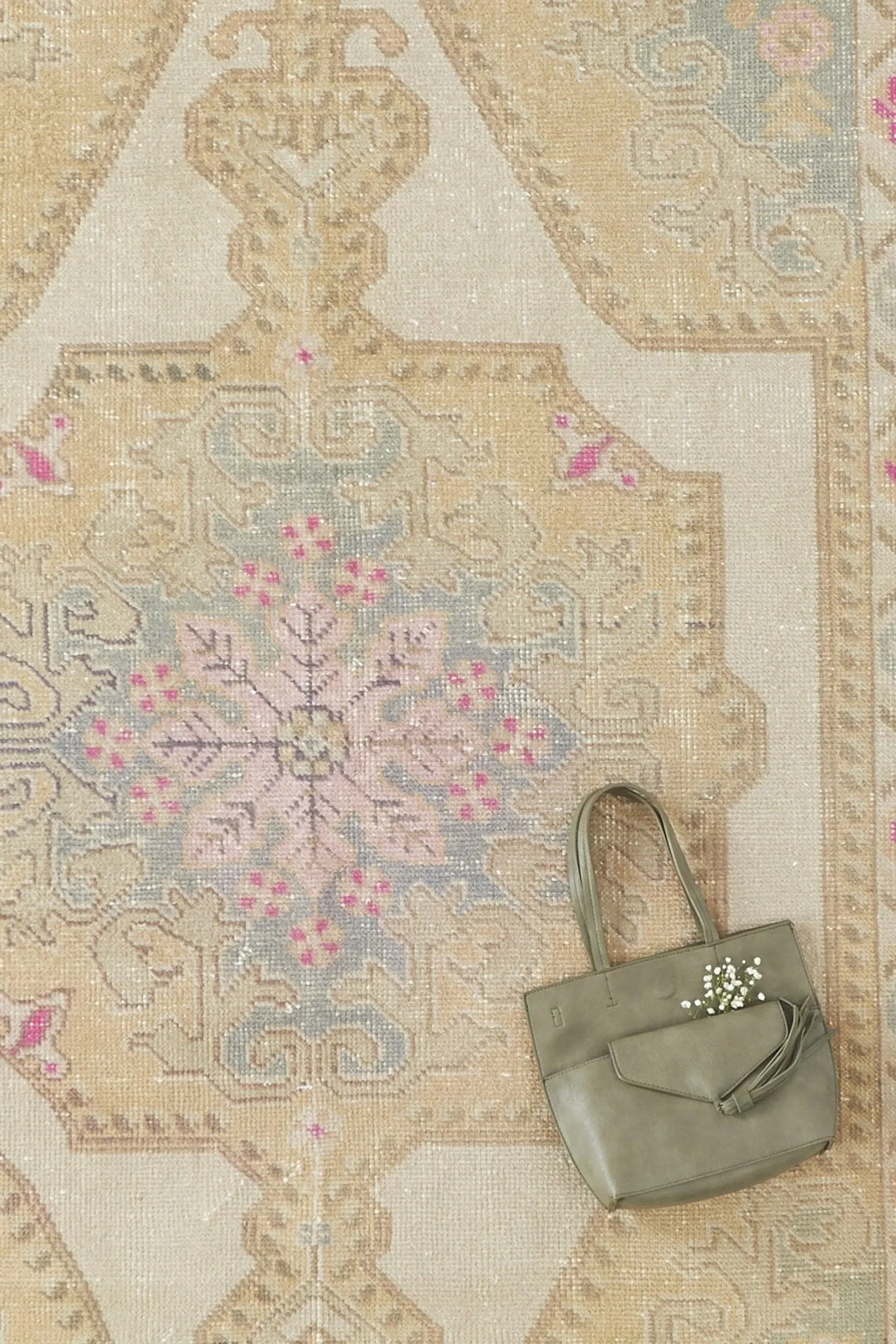 ‘Enchanted’ Vintage Turkish Oushak Rug - 4'6" x 7'9"