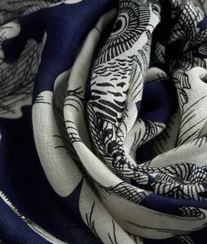 Etole 100 Archimede Scarf in Navy