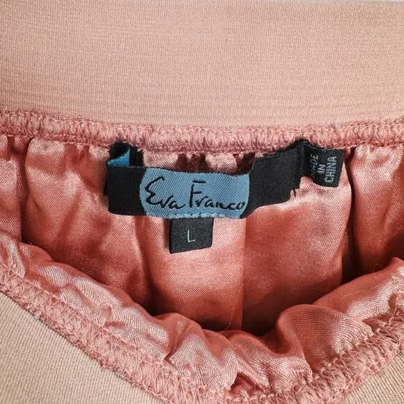 EVA FRANCO Pleated Knit Mini Skirt Metallic Pastel Stripe size Large