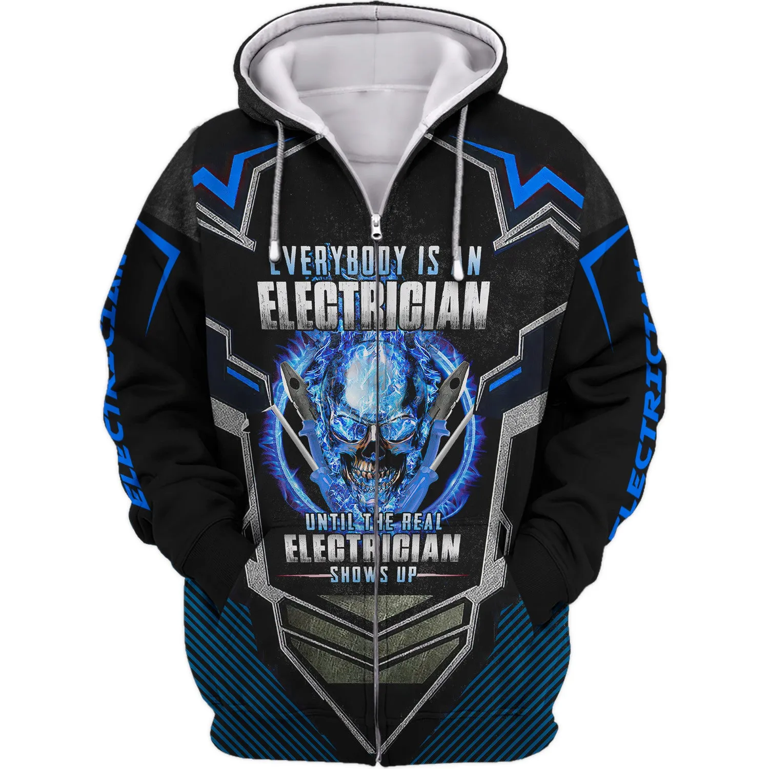 Everybody Is An Electrician Until The Real Electrican Shows Up Electrician Style 3D All Over Print Tshirt, Hoodie,...