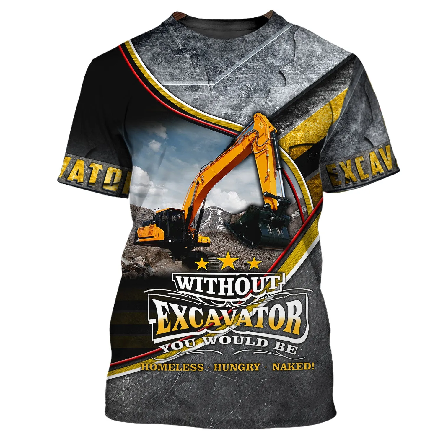 Excavator 3D All Over Printed Shirts 224