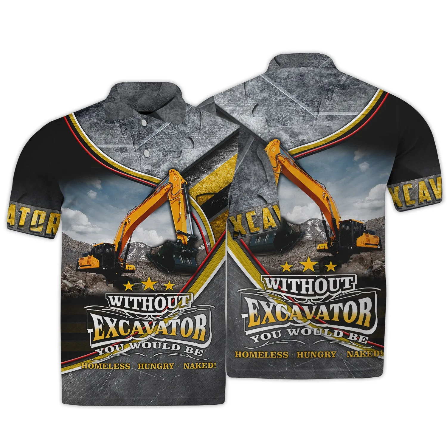Excavator 3D All Over Printed Shirts 224