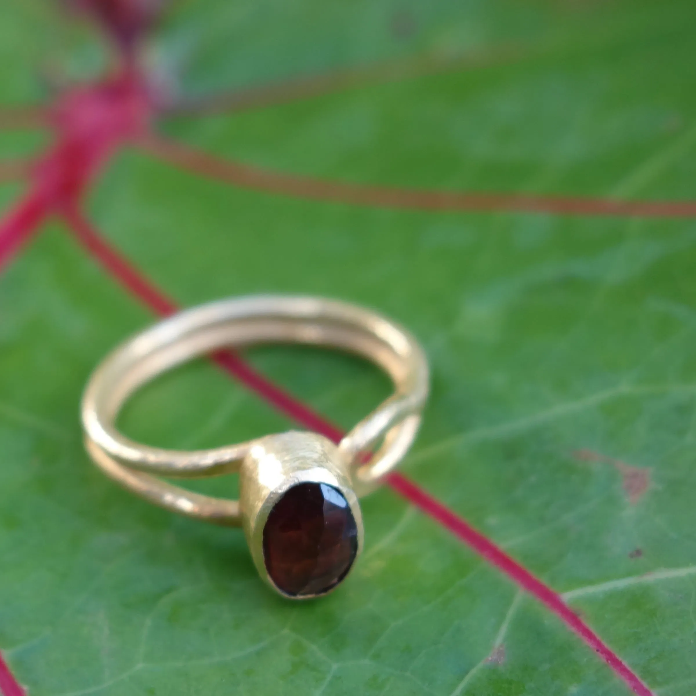 Faceted Garnet in Adjustable Ring