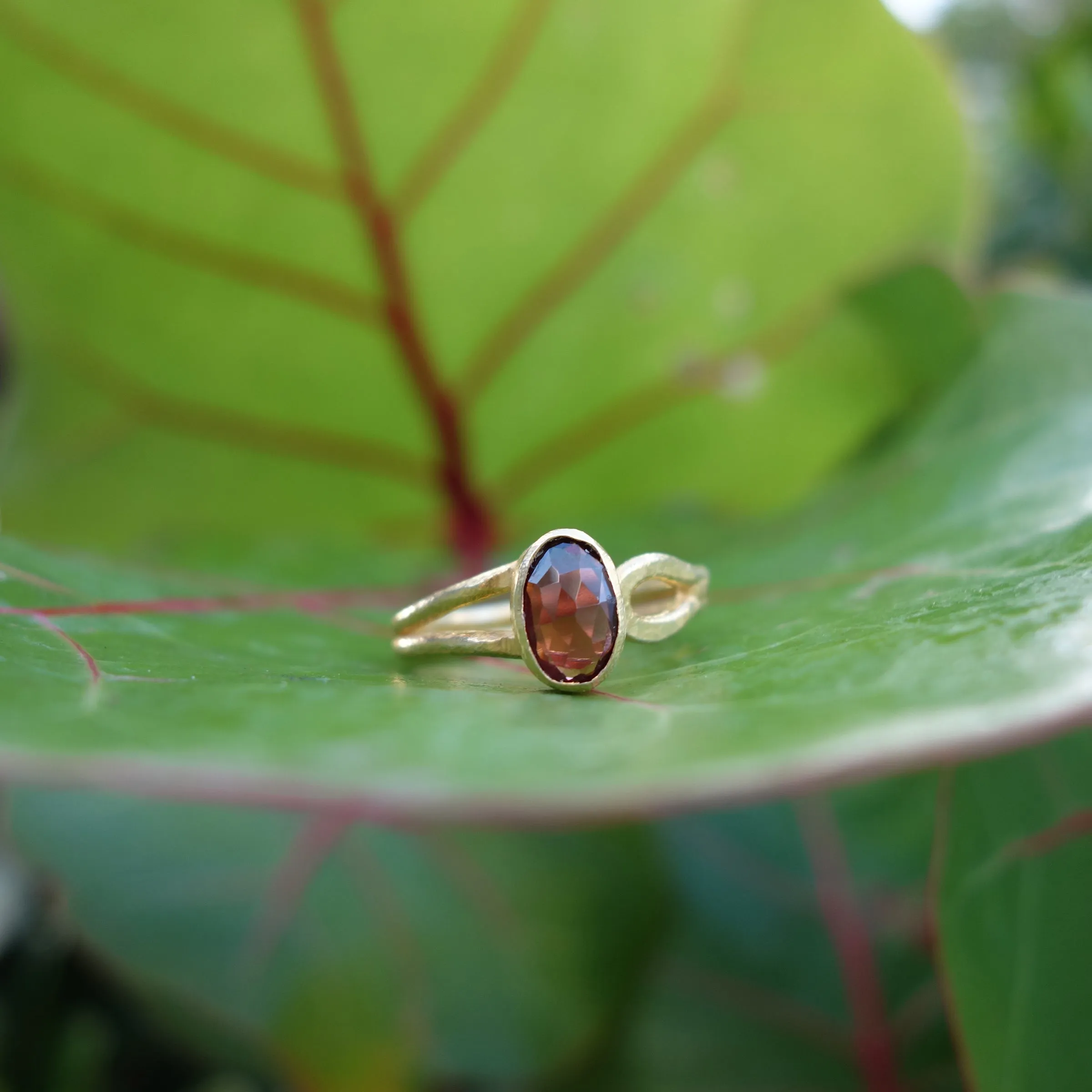 Faceted Garnet in Adjustable Ring