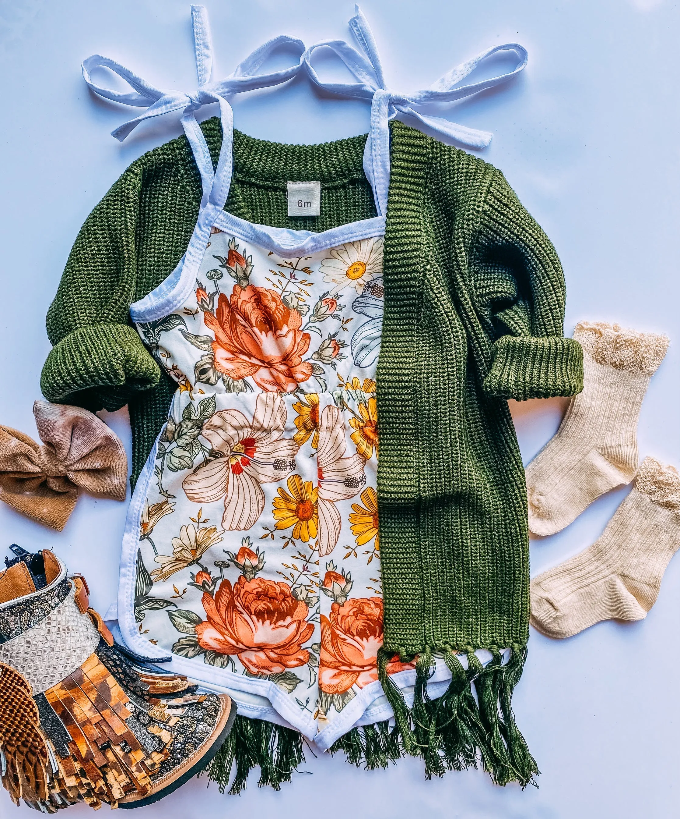 fall vintage floral romper