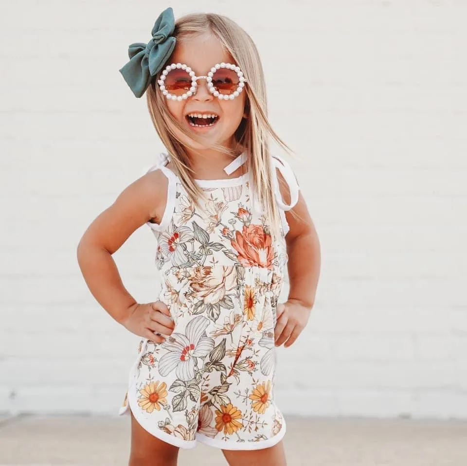 fall vintage floral romper