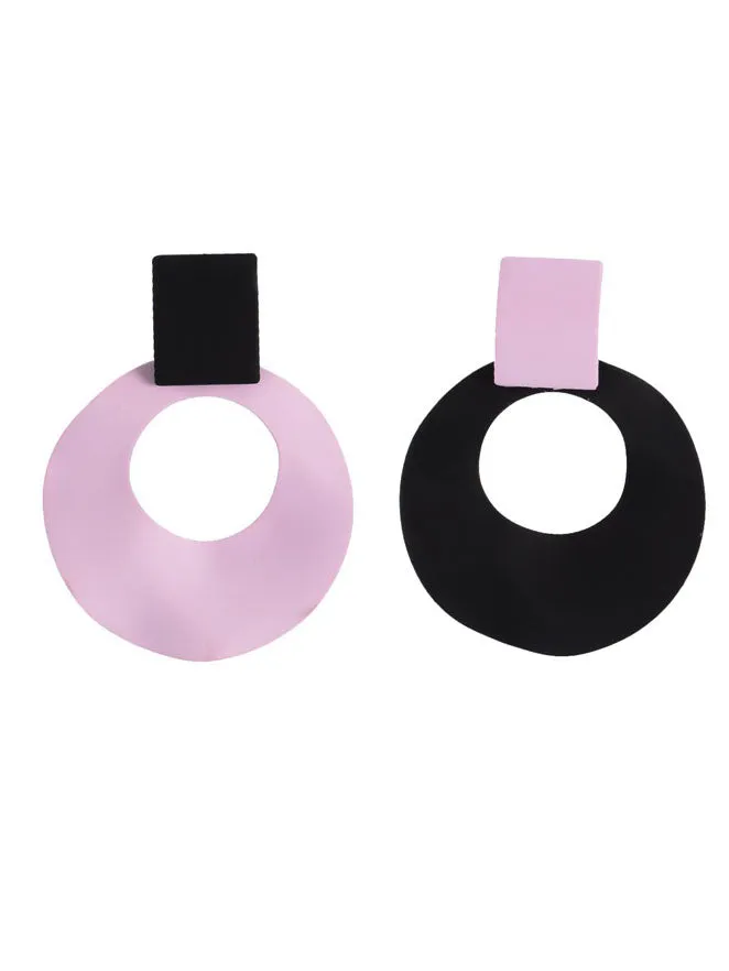 Fashion Creative Geometric Asymmetric Earrings Personality Exaggerated Disc Pendant Earrings