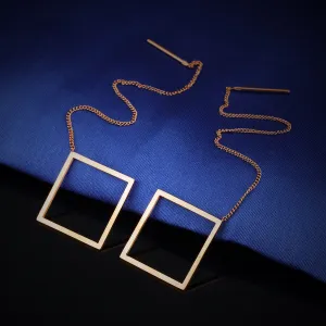Fashion Personality Simple Geometric Wild Small Jewelry Earrings Long Temperament Earrings Ear Wire Female