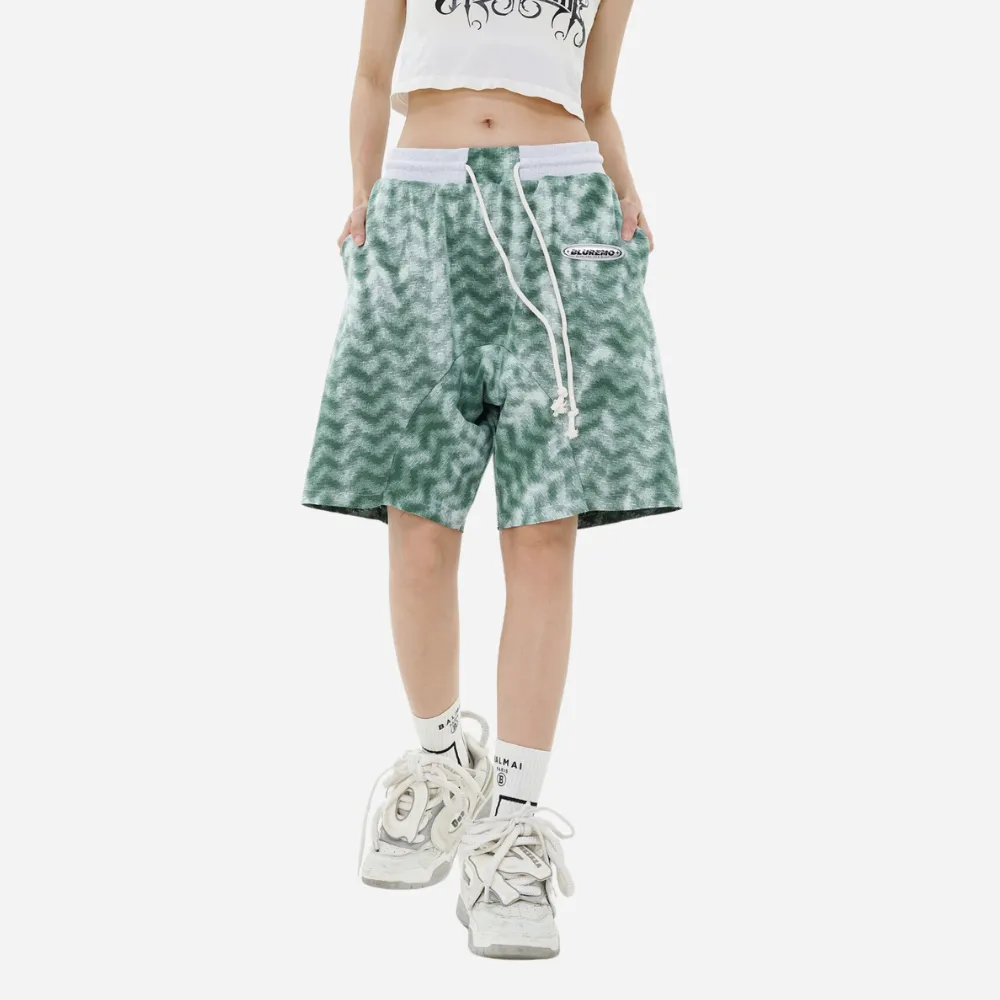 Fashionable Rhombus Corrugated Shorts