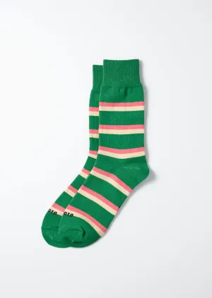 FINAL SALE: Rugby Stripe Socks - Green
