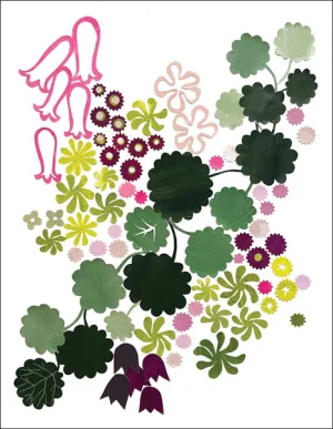 Floral and Nature Abstracts in Pink Green
