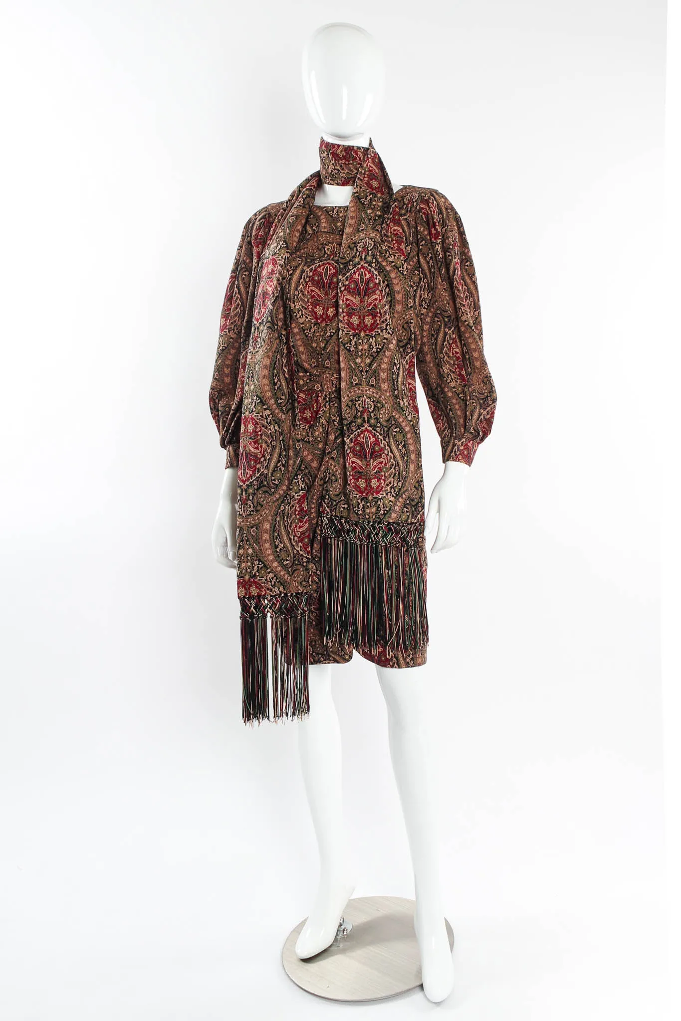 Floral Damask Top, Skirt and Scarf Set