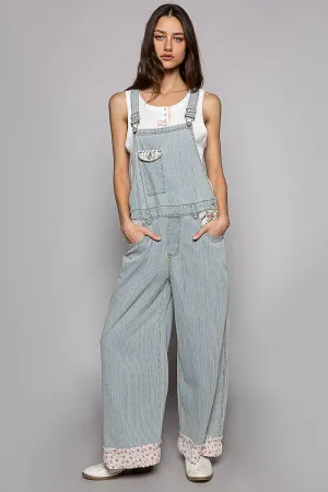 Floral patches overalls