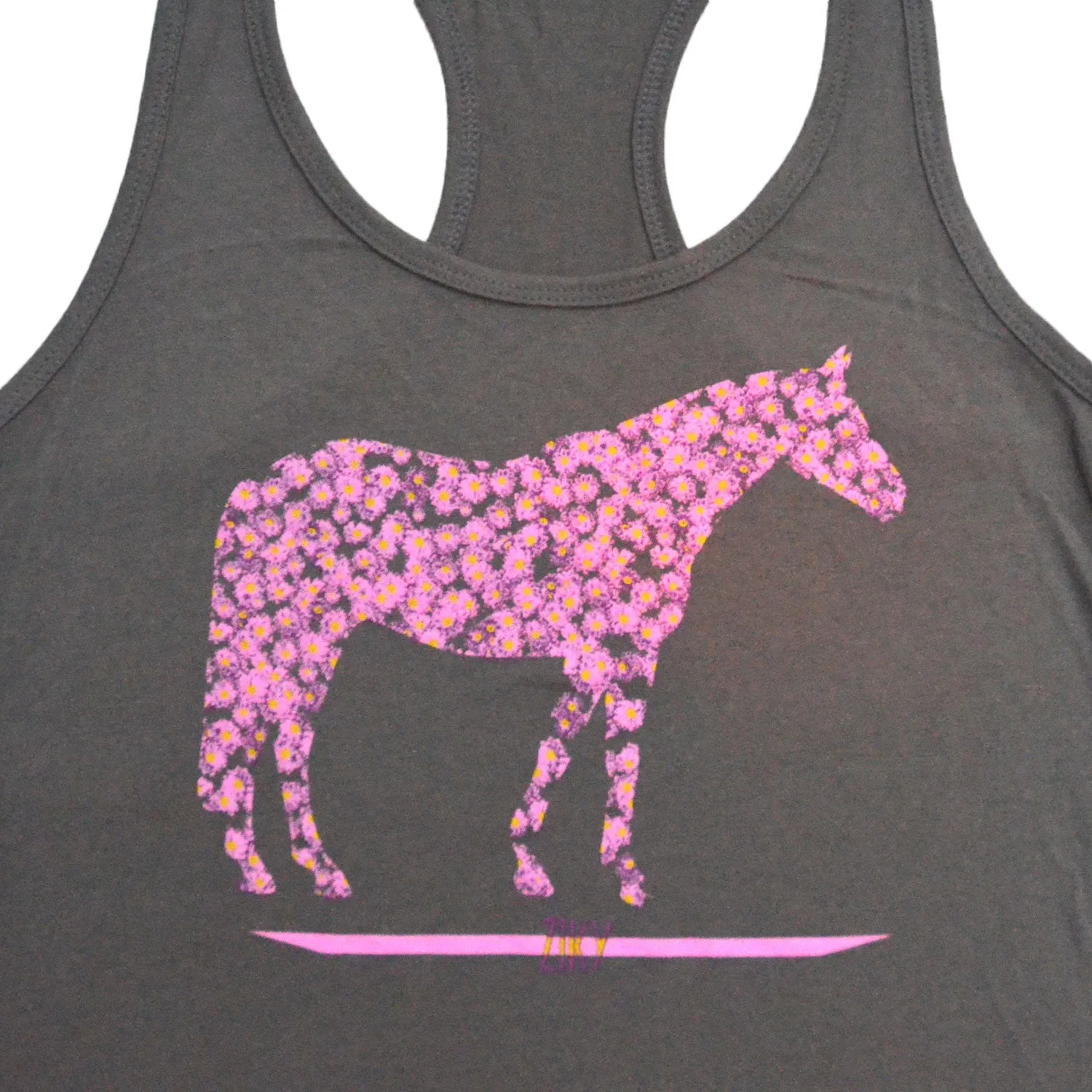 Flower Horse Tank Top Olive