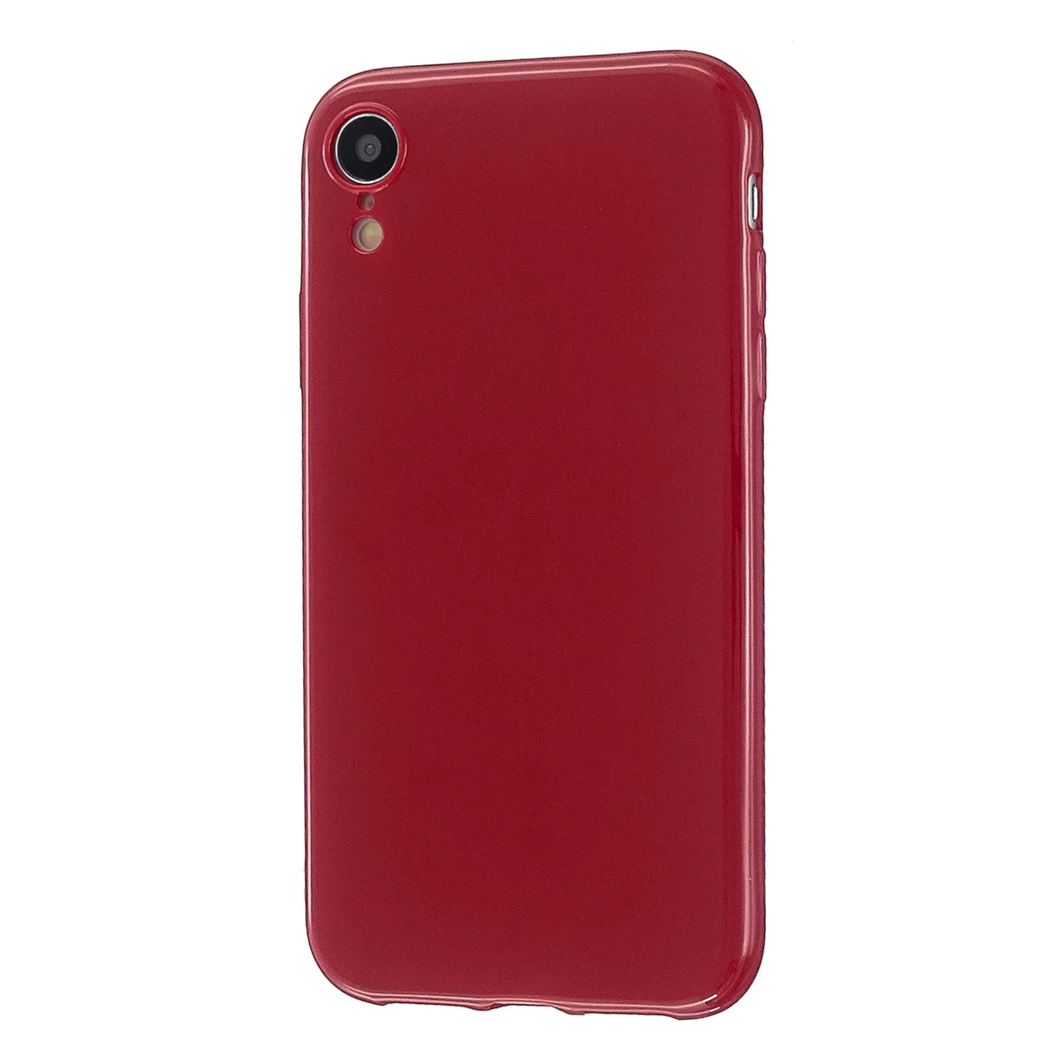 For iPhone X/XS/XS Max/XR  Cellphone Cover Slim Fit Bumper Protective Case Glossy TPU Mobile Phone Shell Rose red