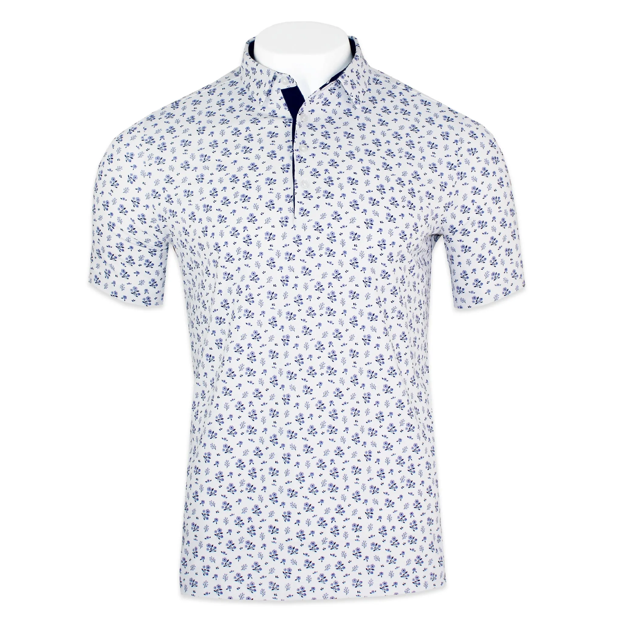 'Forget Me Not' Four Button Golf Shirt