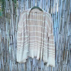 Free People oversized open front stripped cardigan