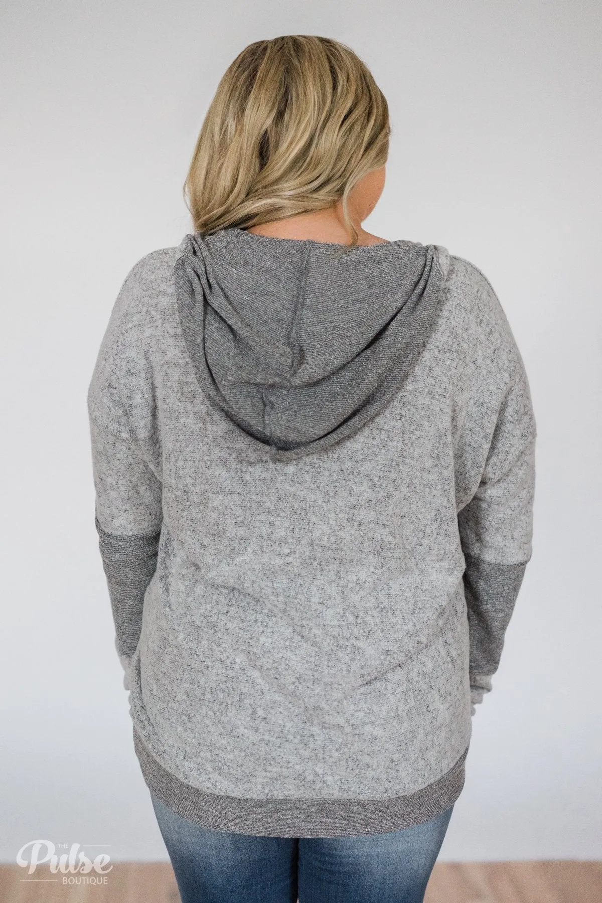 Fuzzy Favorite Hoodie- Heather Grey