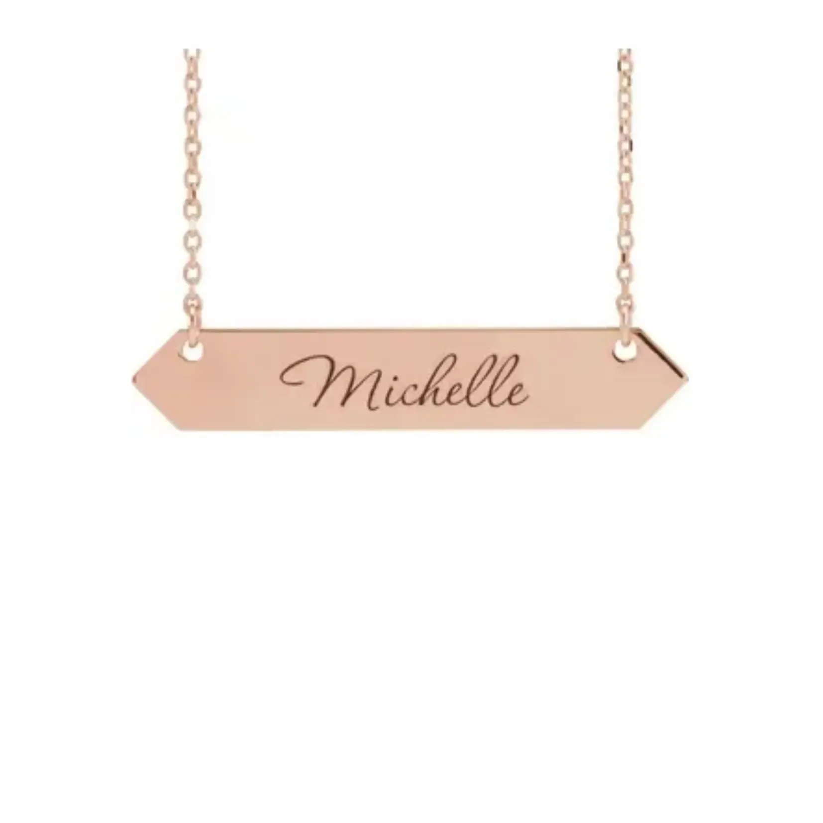 Geometric Nameplate Necklace