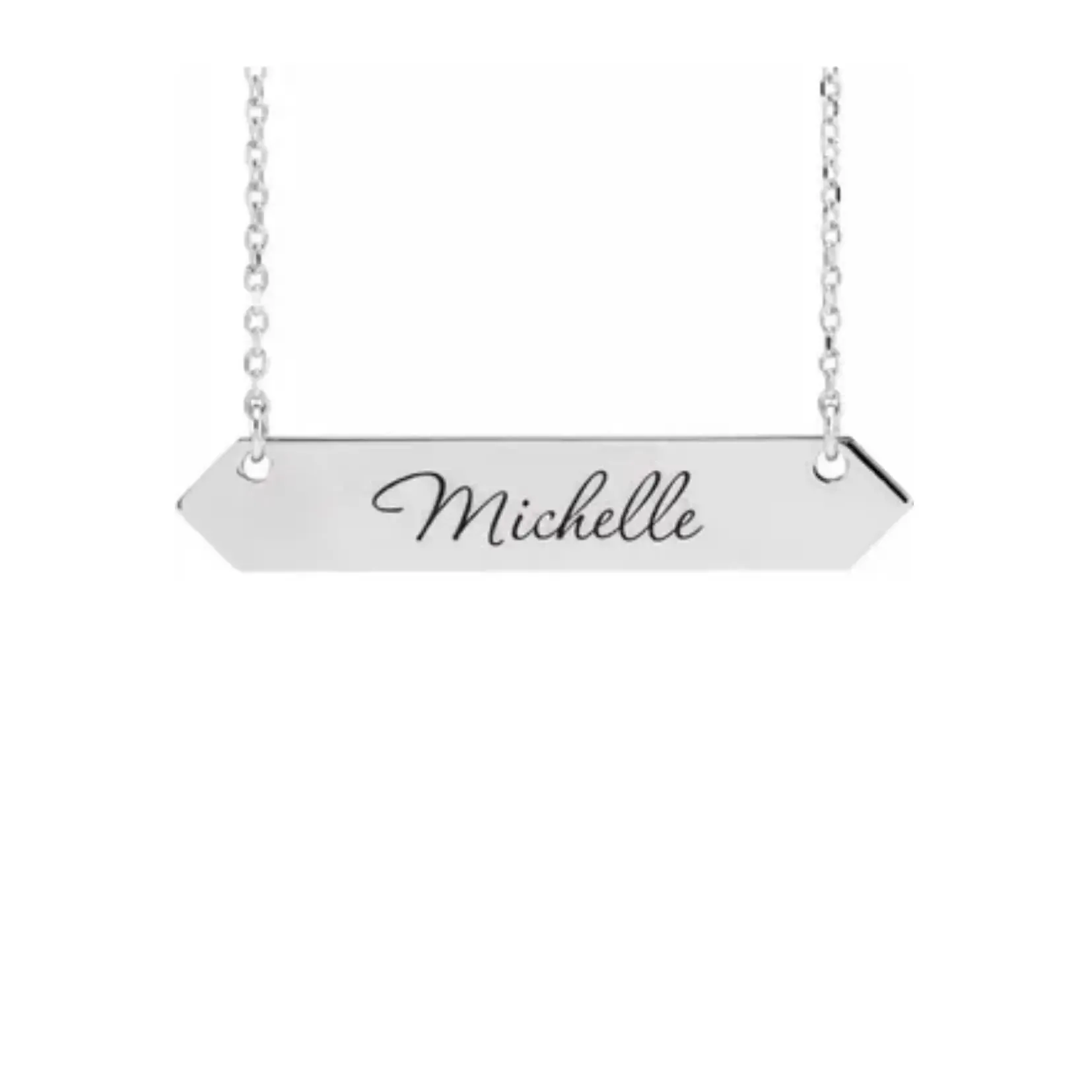Geometric Nameplate Necklace