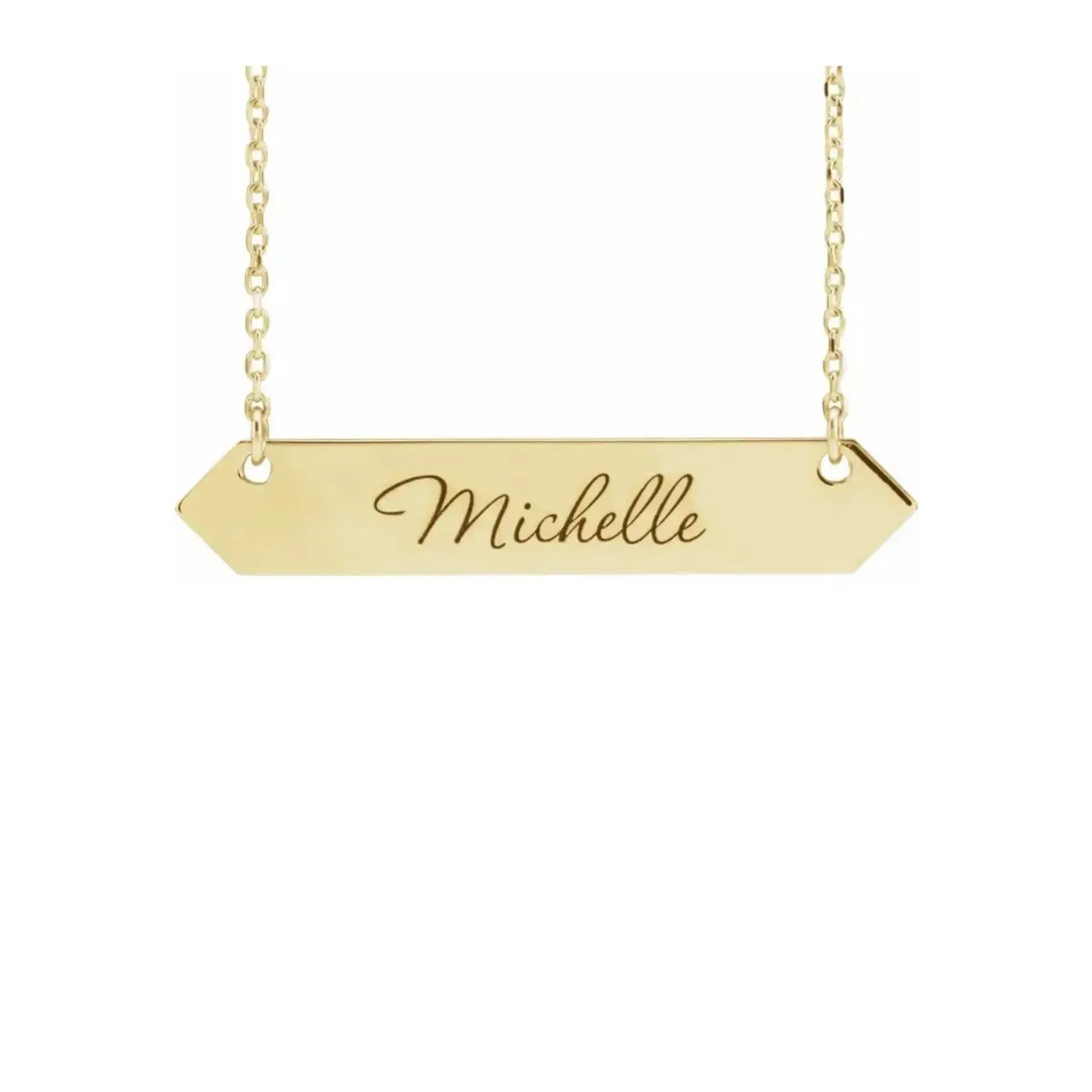 Geometric Nameplate Necklace