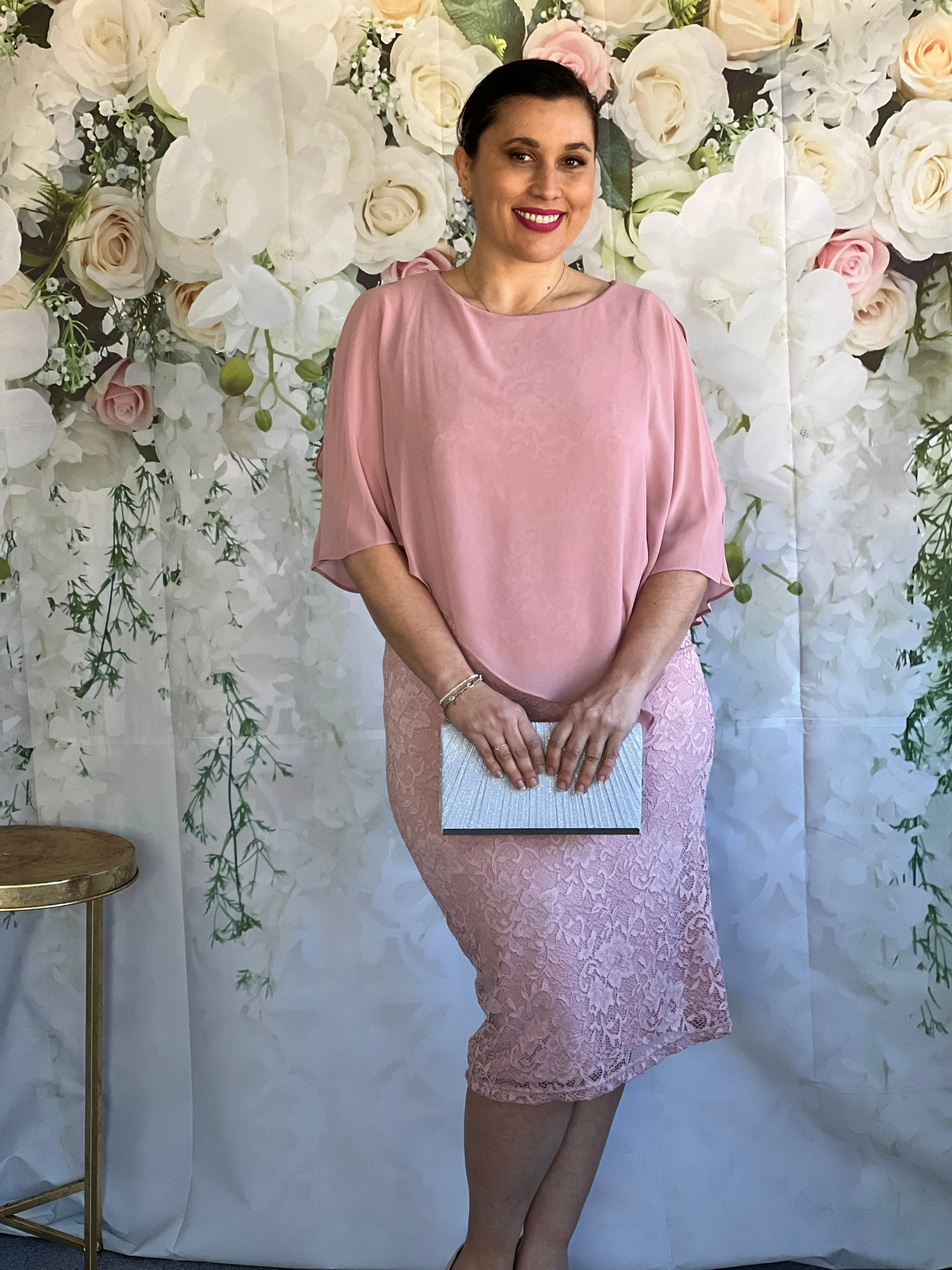 Geraldine Blush Lace Dress