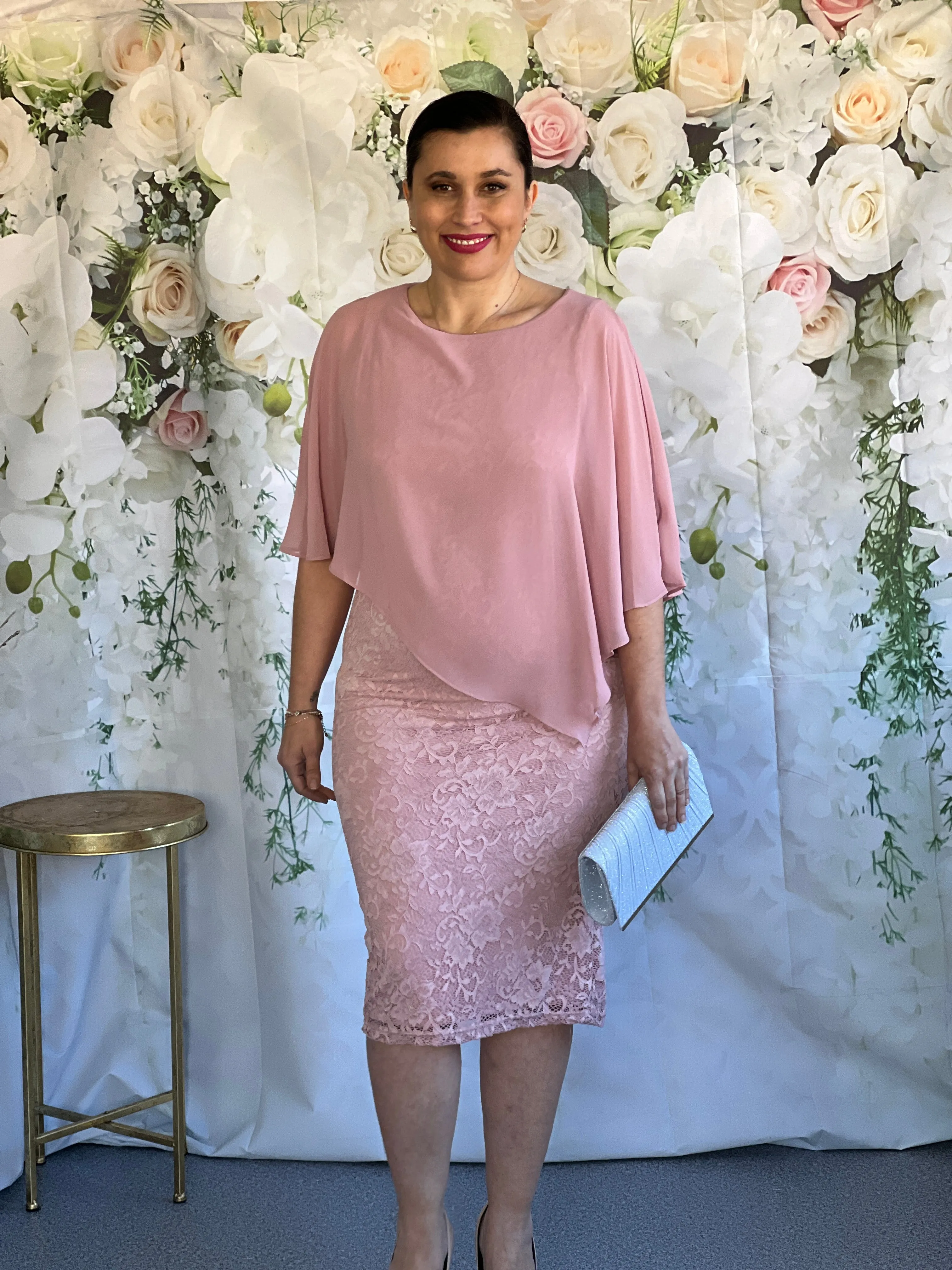 Geraldine Blush Lace Dress