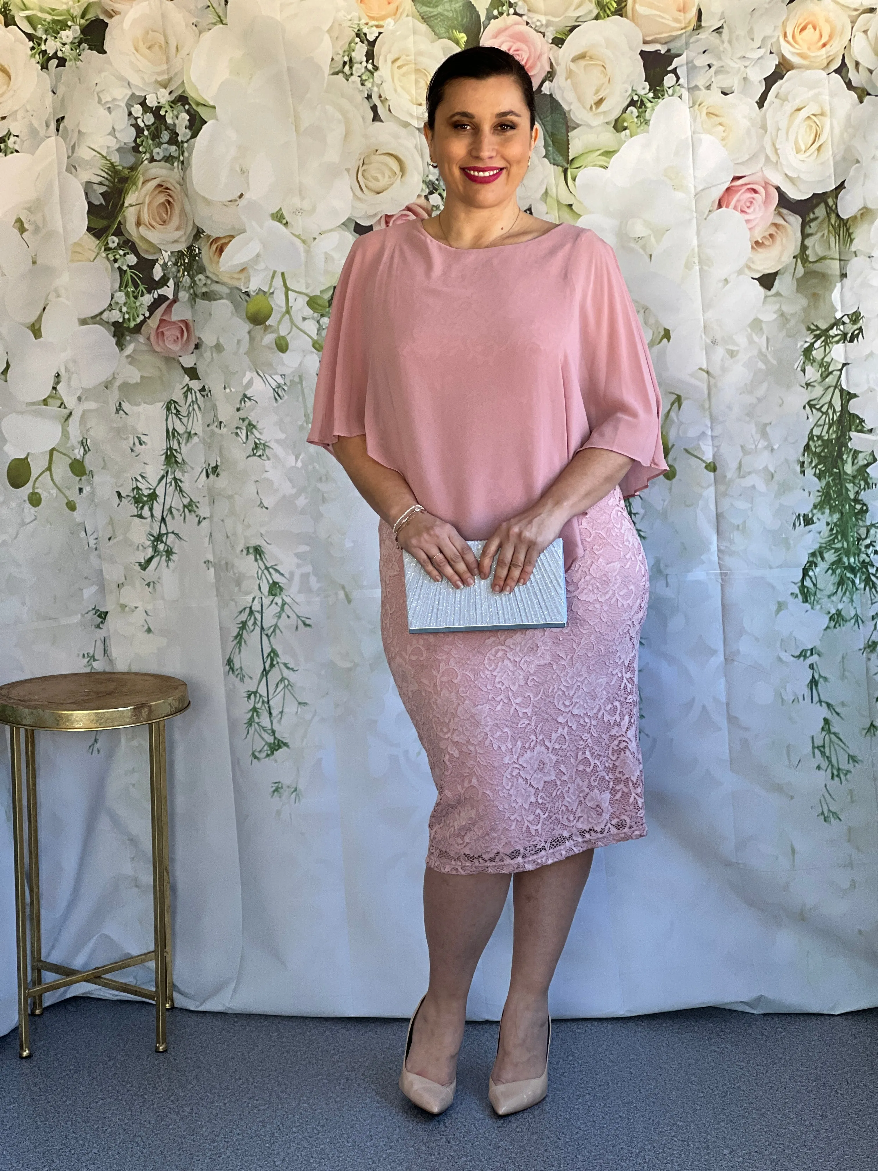 Geraldine Blush Lace Dress
