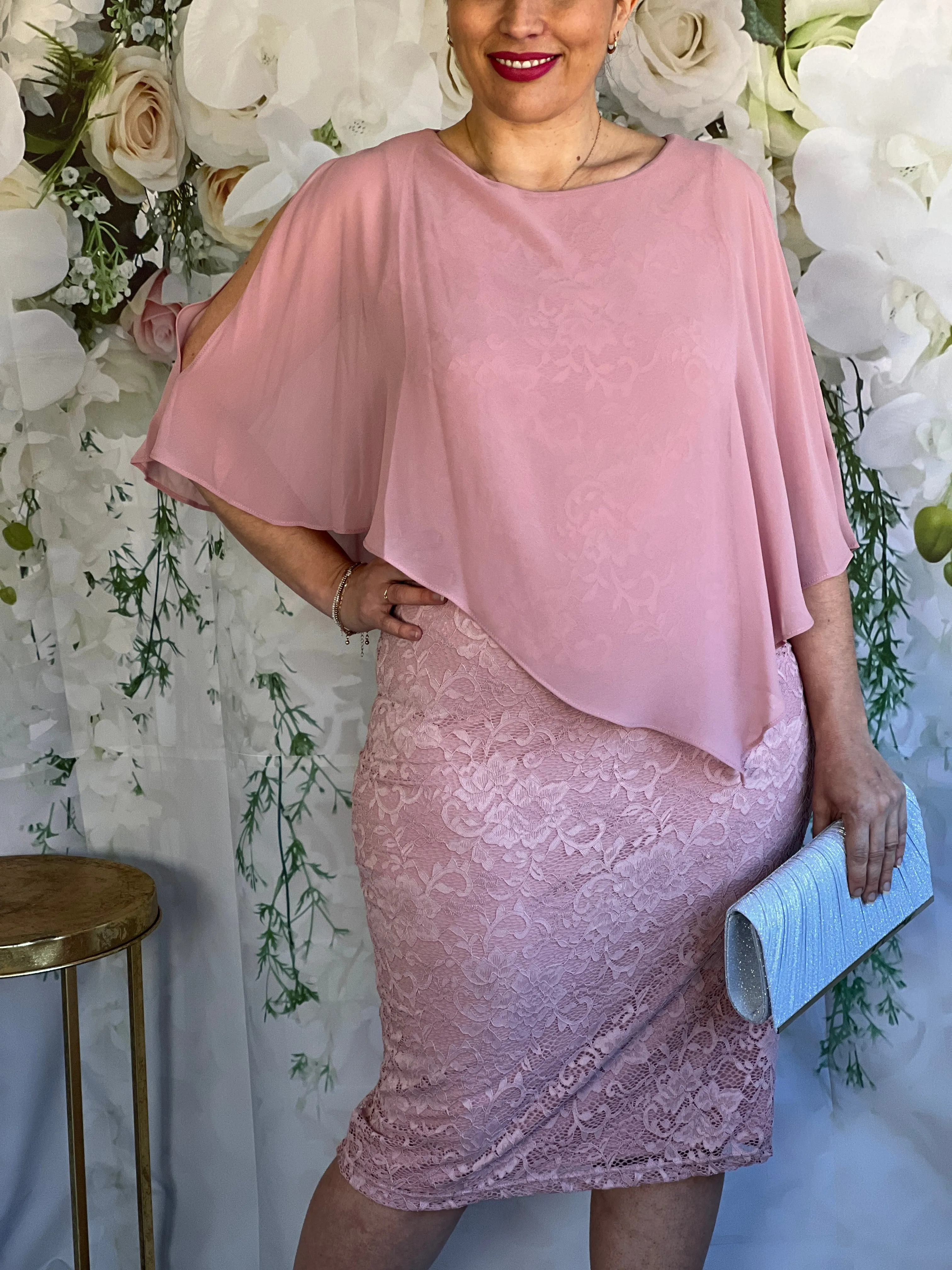 Geraldine Blush Lace Dress