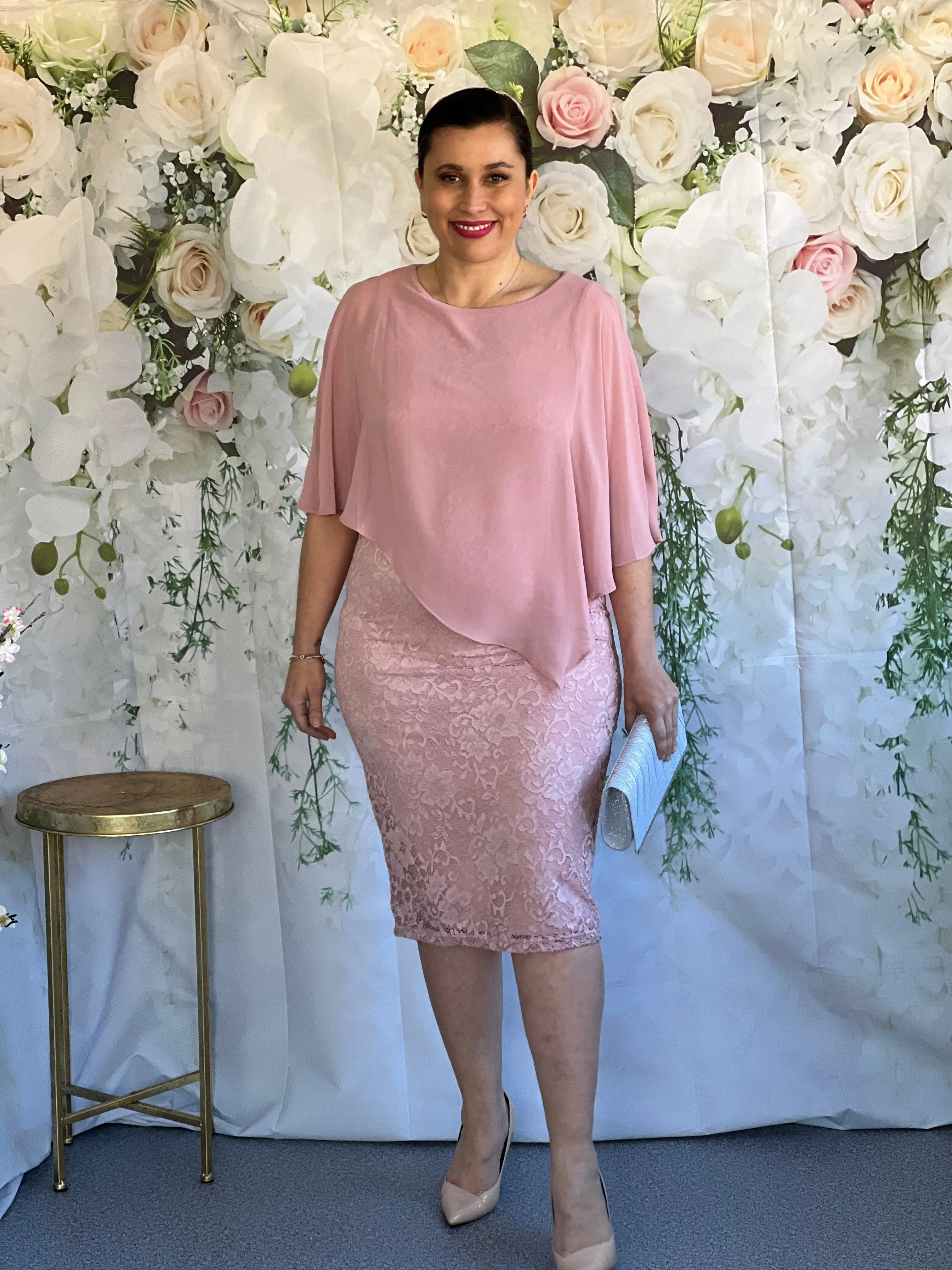 Geraldine Blush Lace Dress