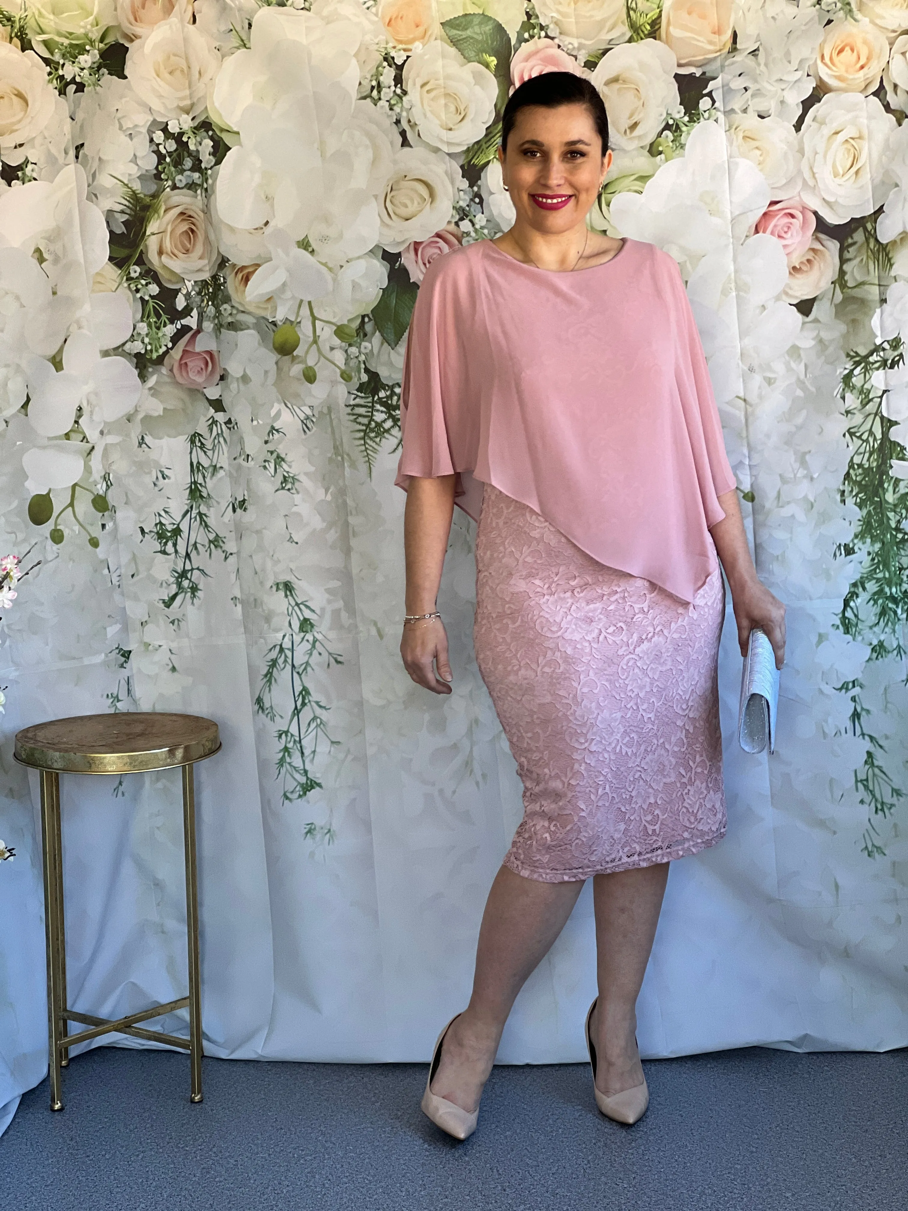 Geraldine Blush Lace Dress